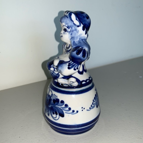 GZHEL Russian Porcelain Figurine Salt Mustard Dish - Picture 6 of 12